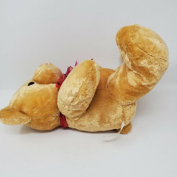 Dan Dee Plush Stuffed Animal 12" Brown Teddy Bear Valentine's Day Pink Heart - Picture 2 of 9